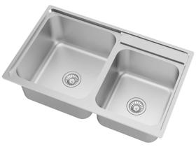 Cuba para Cozinha GhelPlus Dupla Inox - de Embutir Retangular Duranox 521 78x43cm