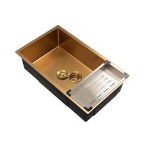 Cuba Para Cozinha Gourmet Aço Inox 304 Terena 74x44 cm Pingoo.casa - Dourado