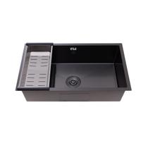 Cuba Para Cozinha Gourmet Aço Inox 304 Terena 74x44 cm Pingoo.casa - Preto