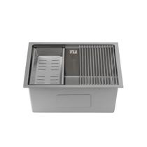 Cuba Para Cozinha Gourmet Aço Inox 304 Workstation Com Acessórios Aruá 58x48 cm Pingoo.casa - Prata