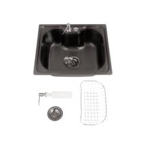 Cuba Para Cozinha Gourmet Aço Inox Nawa 50 Cm Pingoo.Casa - Preto