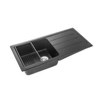 Cuba Para Cozinha Gourmet De Quartzo Com Escorredor Aranã Pingoo.casa - Preto