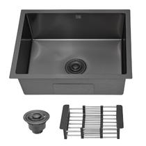 Cuba para Cozinha Gourmet Pia Aço Inox 304 Quadrada 58 cm Preto Black