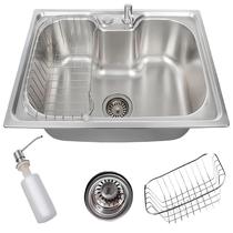 Cuba para cozinha gourmet pia aço inox com acessórios 50x40cm Zentra Imports Cuba para cozinha gourmet pia aço inox com acessórios 50x40cm Zentra Imports