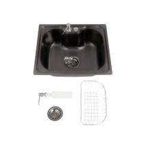 Cuba para cozinha gourmet pia aço inox com acessórios Nawa 50 cm pingoo.casa - Preto