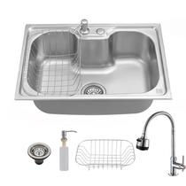 Cuba para cozinha gourmet pia aço inox com acessórios Nawa 60 cm Pingoo Torneira