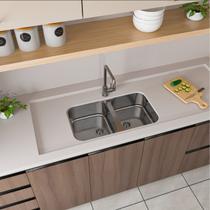 Cuba para Cozinha Gourmet Pia Dupla Aço Inox 72cm X 40cm X 14cm Acetinado GhelPlus Cuba para Cozinha Gourmet Pia Dupla Aço Inox 72cm X 40cm X 14cm Acetinado GhelPlus