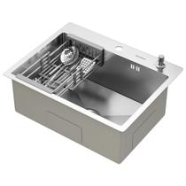 Cuba Para Cozinha Gourmet Quebec Quadrada 60cm Aço Inox 304 com Cesto Escorredor GoldenX