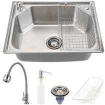 Cuba para Cozinha pia inox Com Acessórios Guarani e Torneira gourmet Jaguaribe PIngoo.casa