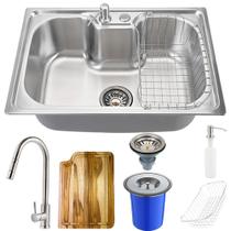 Cuba Para Cozinha Tábua Lixeira e Acessórios Carajás e Torneira Monocomando Iriri PIngoo.casa Prata