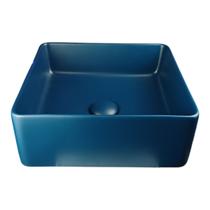 Cuba Para Lavabo Banheiro Sobrepor Cerâmica Mesa Azul