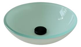 Cuba para pia de banheiro grande cuba de apoio Redonda 40 CM CUBA DE VIDRO TEMPERADO 10MM BRANCA 2039 LAVABO