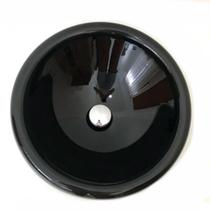 Cuba para pia de banheiro grande oval cuba de apoio 42X42 cm Vidro Temp Banheiro Lavabo Preto 4045