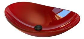 Cuba para pia de banheiro grande oval cuba de apoio Bath 54X36Cm Vidro Temperado VERMELHA 10mm 4046