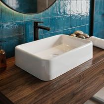 Cuba Para pia de Banheiro Lavabo Plástica Branca 42x27 Apoio Sobrepor Cuba Para pia de Banheiro Lavabo Plástica Branca 42x27 Apoio Sobrepor