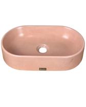 Cuba Pequena Rosa Banheiro Oval Apoio Lavabo Concreto Sobrepor Acetinada Pia Rose Cuba Pequena Rosa Banheiro Oval Apoio Lavabo Concreto Sobrepor Acetinada Pia Rose