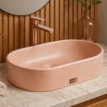 Cuba Pequena Rosa Banheiro Oval Apoio Lavabo Concreto Sobrepor Cuba Pequena Rosa Banheiro Oval Apoio Lavabo Concreto Sobrepor