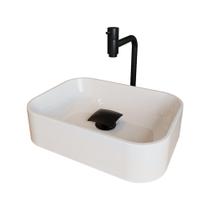 Cuba Pia Banheiro Oxford Torneira Inox Valvula Click Black Branco Brilho Cuba Pia Banheiro Oxford Torneira Inox Valvula Click Black Branco Brilho