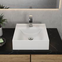 Cuba Pia Banheiro Sobrepor Lavabo Mármore Sintético Quadrada 33x33 Nanda Ofertamo Branco Acetinado Cuba Pia Banheiro Sobrepor Lavabo Mármore Sintético Quadrada 33x33 Nanda Ofertamo Branco Acetinado