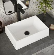 Cuba Pia Banheiro sobrepor Lavabo Mármore Sintético Retangular 40x27 Isa Ofertamo