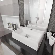 Cuba Pia Banheiro Suprema com Torneira Inox e Valvula Click