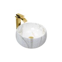 Cuba Pia Cerâmica Apoio Banheiro Lavabo Redonda 39x39cm Luxo - Cuba Pia Cerâmica Apoio Banheiro Lavabo Redonda 39x39cm Luxo -