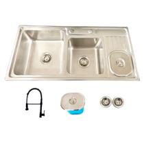 Cuba Pia Cozinha Dupla Pro Inox 304 e Torneira Vision Preta Cuba Pia Cozinha Dupla Pro Inox 304 e Torneira Vision Preta