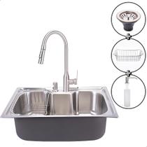 Cuba Pia Cozinha Gourmet 60x40cm em Aço Inox com Torneira Luxo e Extensor Softinox Cuba Pia Cozinha Gourmet 60x40cm em Aço Inox com Torneira Luxo e Extensor Softinox