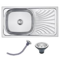 Cuba Pia Cozinha Gourmet 75x40 Cm Completa Com Acessórios Aço Inox Prata Brinovar