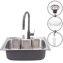 Cuba Pia Cozinha Gourmet Aço Inox 60x40 C/ Torneira Luxo Monocomando