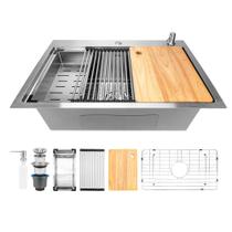 Cuba Pia Cozinha Gourmet Inox 4 em 1 Iura Lux Com Acessórios 70x49