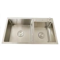 Cuba Pia Cozinha Premium Dupla Inox 304 Escovado 78x43cm