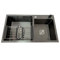 Cuba Pia Cozinha Premium Dupla Inox 304 Preto 78x43cm