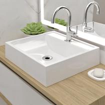 Cuba Pia De Apoio 40x37cm Quadrada Para Banheiro Lavabo Ônix
