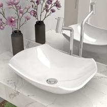 Cuba Pia De Apoio 44x31cm Abaulada Para Banheiro Lavabo Pérola