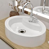 Cuba Pia De Apoio 44x34cm Oval Para Banheiro Lavabo Jade - BELTEMPO