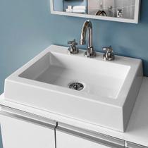 Cuba Pia De Apoio 46x36cm Retangular Para Banheiro Lavabo Esmeralda 3 Furos Cuba Pia De Apoio 46x36cm Retangular Para Banheiro Lavabo Esmeralda 3 Furos