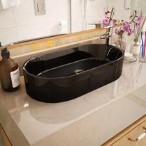 Cuba Pia De Apoio Para Banheiro Diamante em Mármore Sintético Acabamento Preto Brilhante Cuba Pia De Apoio Para Banheiro Diamante em Mármore Sintético Acabamento Preto Brilhante