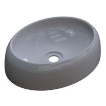 Cuba Pia de Apoio para Banheiro Oval Capri OV39W C08 Cinza - Mpozenato Cuba Pia de Apoio para Banheiro Oval Capri OV39W C08 Cinza - Mpozenato