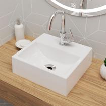 Cuba Pia De Apoio Quadrada 32x30cm Com Torneira Para Banheiro Cuba Pia De Apoio Quadrada 32x30cm Com Torneira Para Banheiro