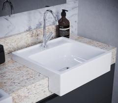 Cuba / Pia De Apoio Semi-encaixe Fe12 Quadrada 35 Cm Branco