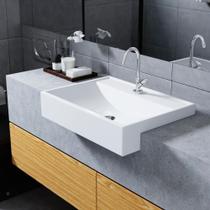 Cuba / Pia De Apoio Semi-encaixe Gr12 Retangular 55cm Branco