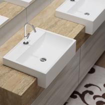 Cuba / Pia De Apoio Semi-encaixe Mo13 Retangular 46cm Branco