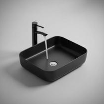 Cuba Pia de Apoio Sobrepor Banheiro Retangular Ceramica 50x39,5 x 14cm Preto Fosco Milão Cuba Pia de Apoio Sobrepor Banheiro Retangular Ceramica 50x39,5 x 14cm Preto Fosco Milão