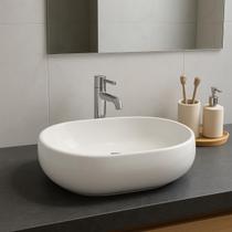 Cuba Pia De Apoio Sobrepor Lavabo Banheiro Oval 45x35x13 cm Branca Louça Cuba Pia De Apoio Sobrepor Lavabo Banheiro Oval 45x35x13 cm Branca Louça