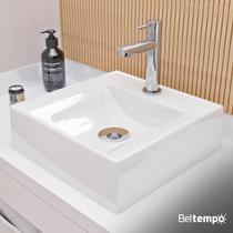 Cuba Pia de Apoio Sobrepor Quadrada 34x34 Branca Banheiro Lavabo Beltempo BT3490 Cuba Pia de Apoio Sobrepor Quadrada 34x34 Branca Banheiro Lavabo Beltempo BT3490