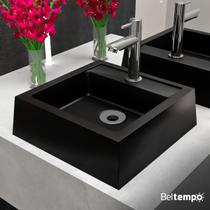 Cuba Pia de Apoio Sobrepor Quadrada 35x35 Preta Banheiro Lavabo Beltempo BT2655 Cuba Pia de Apoio Sobrepor Quadrada 35x35 Preta Banheiro Lavabo Beltempo BT2655