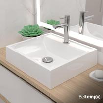 Cuba Pia de Apoio Sobrepor Quadrada 40x37 Branca Banheiro Lavabo Beltempo BT2003 Cuba Pia de Apoio Sobrepor Quadrada 40x37 Branca Banheiro Lavabo Beltempo BT2003