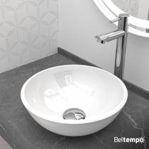 Cuba Pia de Apoio Sobrepor Redonda 30cm Branca Banheiro Lavabo Beltempo BT3063 Cuba Pia de Apoio Sobrepor Redonda 30cm Branca Banheiro Lavabo Beltempo BT3063