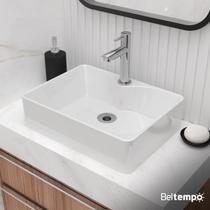 Cuba Pia de Apoio Sobrepor Retangular 42x31 Branca Banheiro Lavabo Beltempo BT2318 Cuba Pia de Apoio Sobrepor Retangular 42x31 Branca Banheiro Lavabo Beltempo BT2318